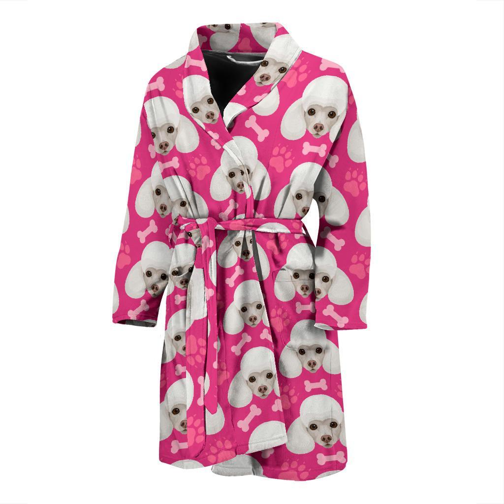 Poodle Pattern Print Design A04 Men Bathrobe-JORJUNE.COM