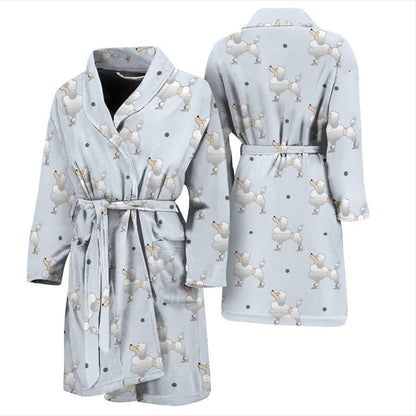 Poodle Pattern Print Design A05 Men Bathrobe-JORJUNE.COM