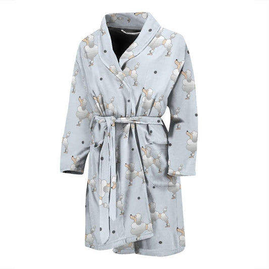 Poodle Pattern Print Design A05 Men Bathrobe-JORJUNE.COM