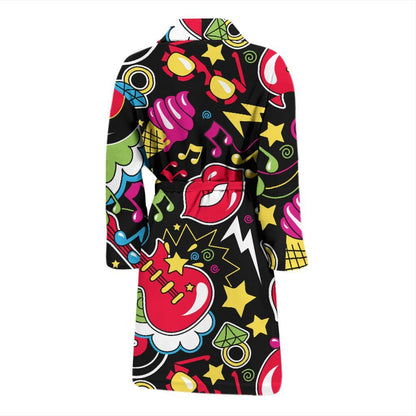 Pop Art Pattern Print Design A04 Men Bathrobe-JORJUNE.COM