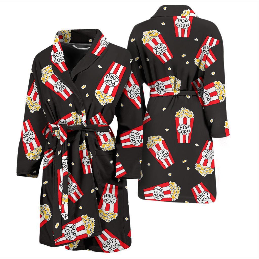 Popcorn Pattern Print Design A01 Men Bathrobe-JORJUNE.COM