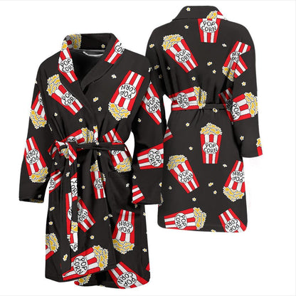 Popcorn Pattern Print Design A01 Men Bathrobe-JORJUNE.COM