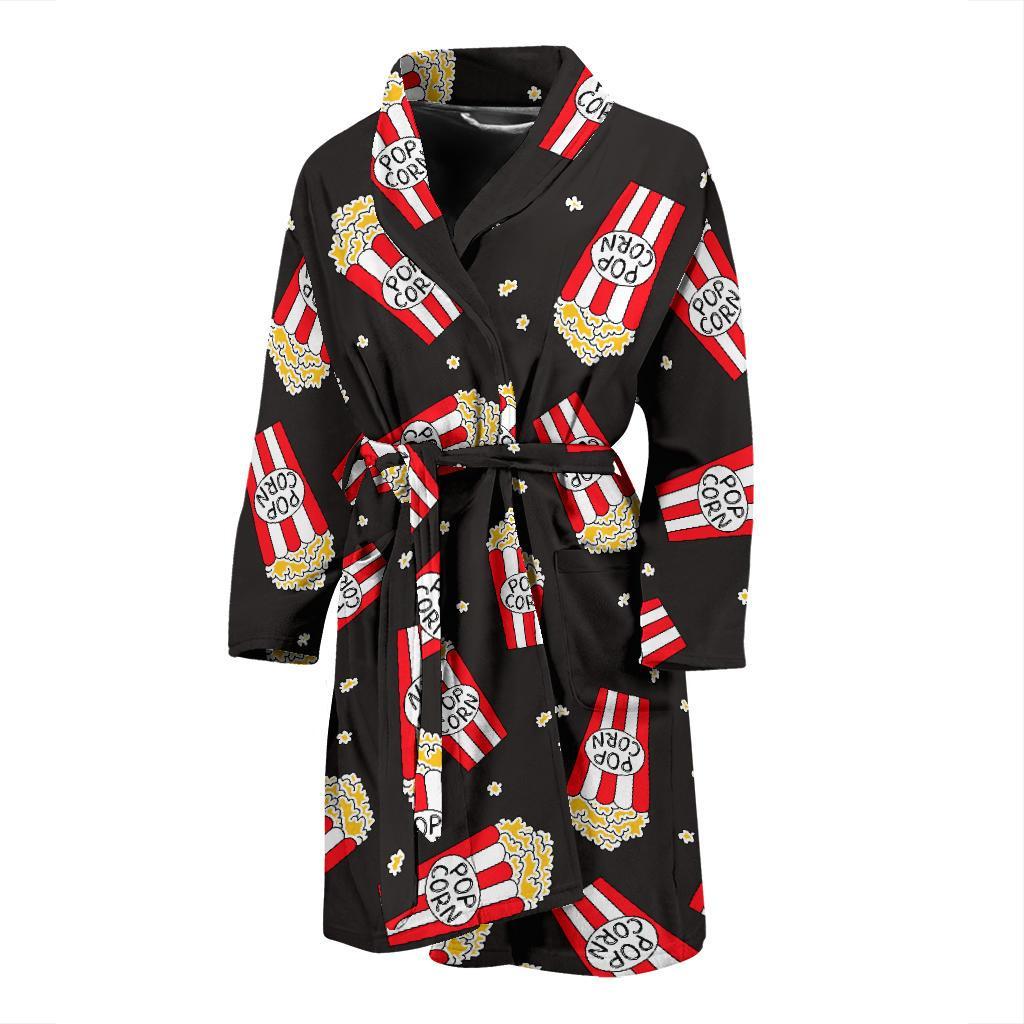 Popcorn Pattern Print Design A01 Men Bathrobe-JORJUNE.COM