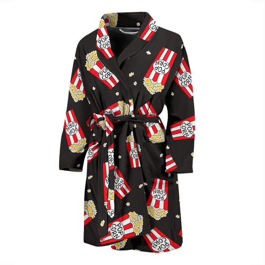 Popcorn Pattern Print Design A01 Men Bathrobe-JORJUNE.COM