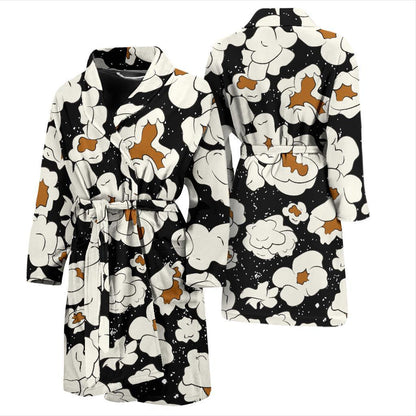 Popcorn Pattern Print Design A02 Men Bathrobe-JORJUNE.COM