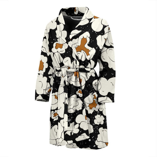 Popcorn Pattern Print Design A02 Men Bathrobe-JORJUNE.COM