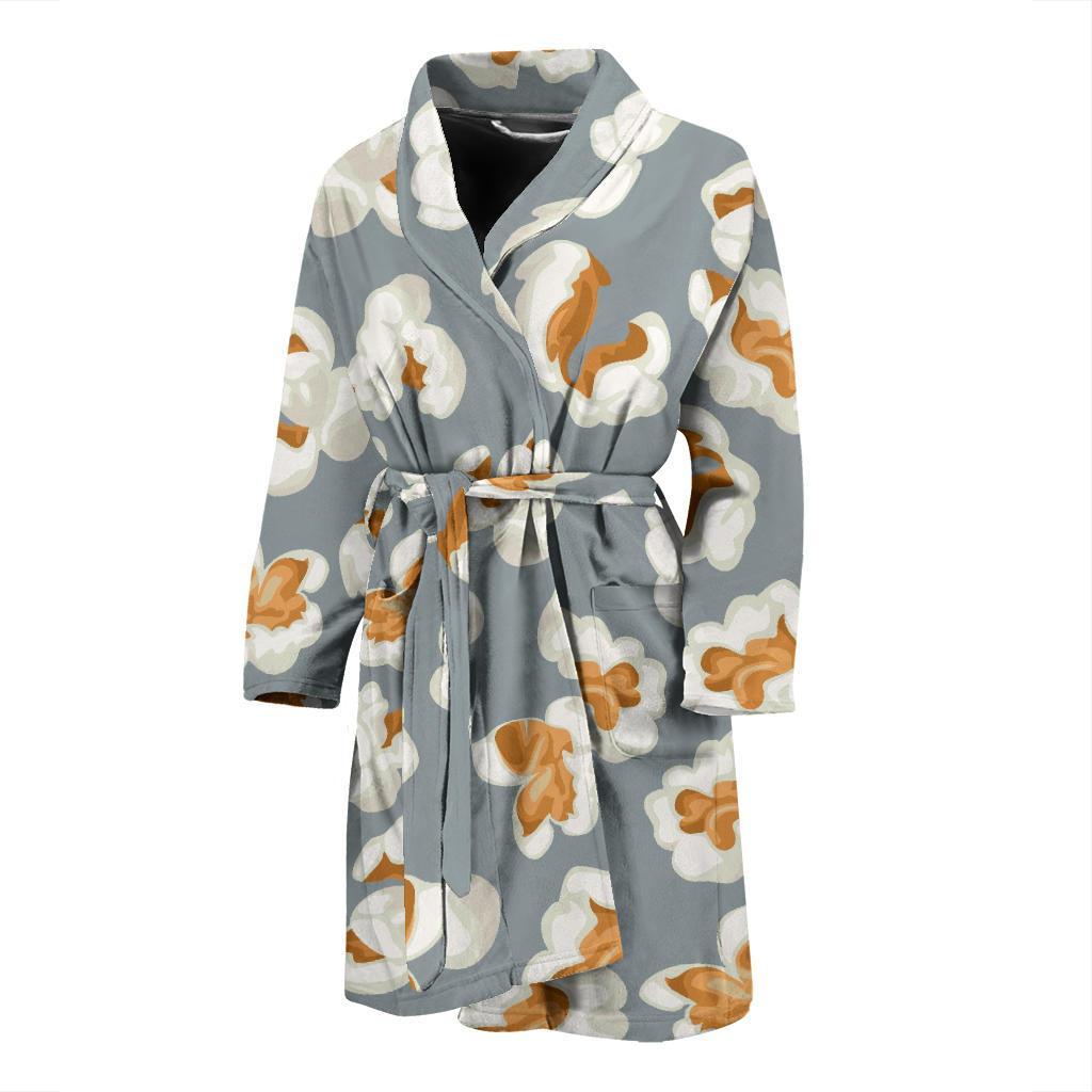 Popcorn Pattern Print Design A05 Men Bathrobe-JORJUNE.COM