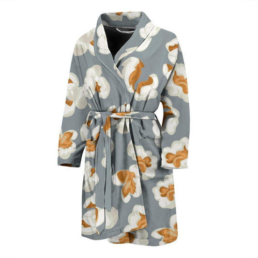 Popcorn Pattern Print Design A05 Men Bathrobe-JORJUNE.COM