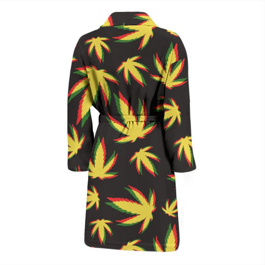 Pot Leaf Pattern Print Design A02 Men Bathrobe-JORJUNE.COM