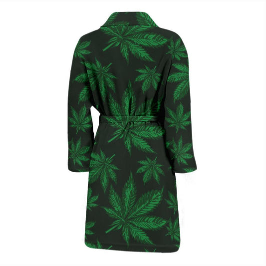 Pot Leaf Pattern Print Design A04 Men Bathrobe-JORJUNE.COM