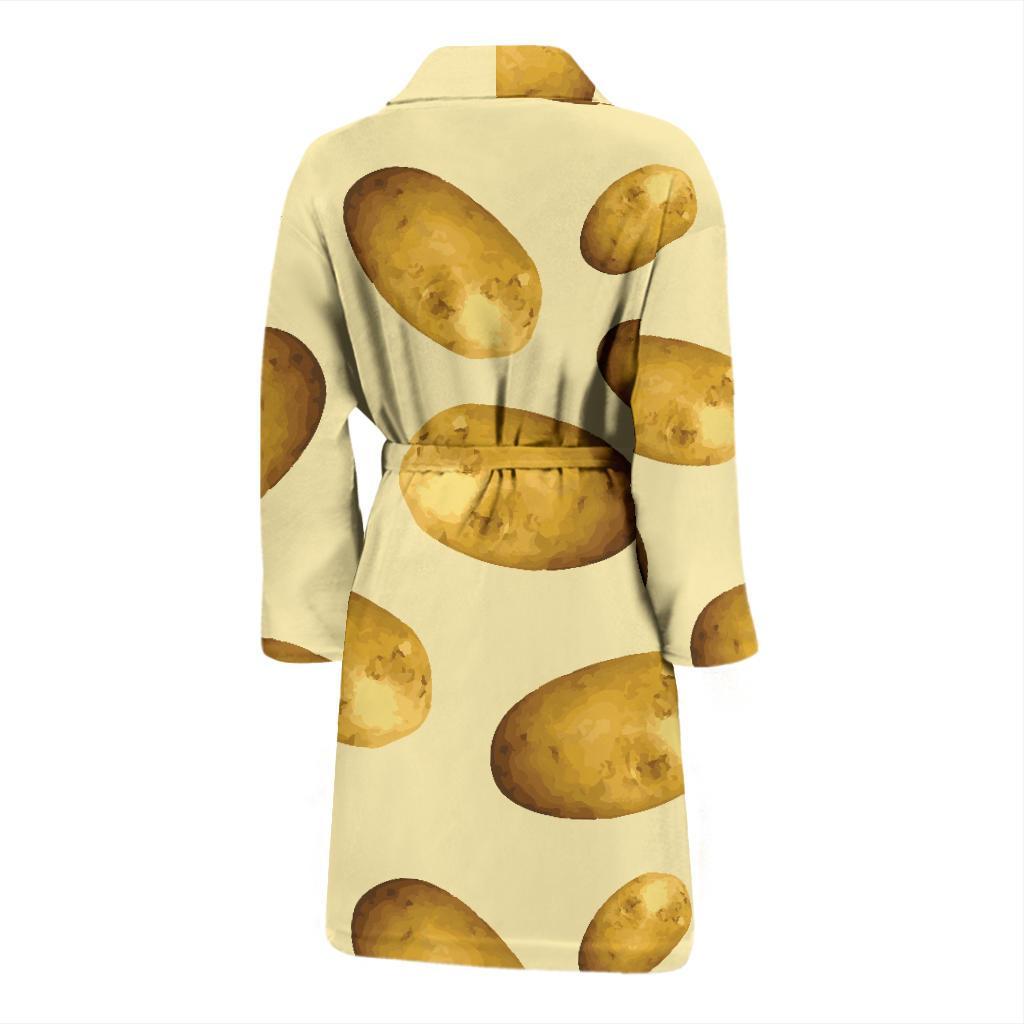 Potato Pattern Print Design A01 Men Bathrobe-JORJUNE.COM
