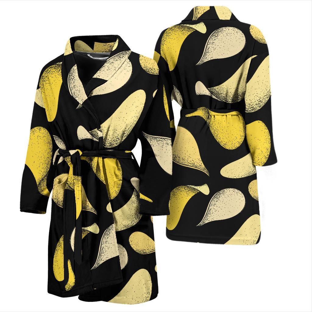 Potato Pattern Print Design A02 Men Bathrobe-JORJUNE.COM