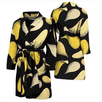 Potato Pattern Print Design A02 Men Bathrobe-JORJUNE.COM