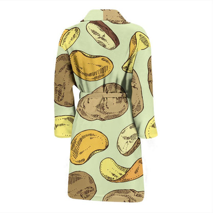 Potato Pattern Print Design A03 Men Bathrobe-JORJUNE.COM