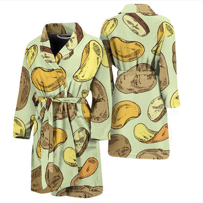 Potato Pattern Print Design A03 Men Bathrobe-JORJUNE.COM