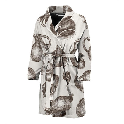 Pottery Pattern Print Design A01 Men Bathrobe-JORJUNE.COM