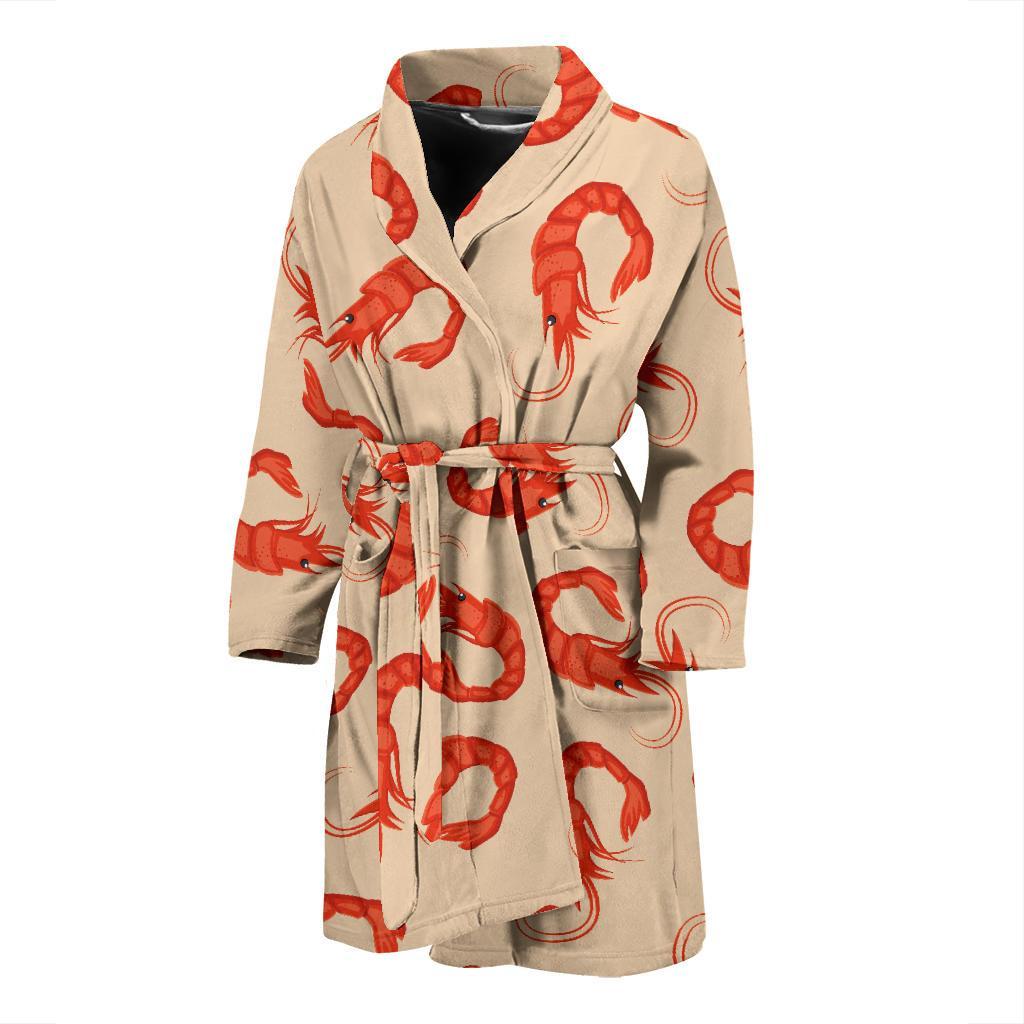 Prawn Pattern Print Design 02 Men Bathrobe-JORJUNE.COM