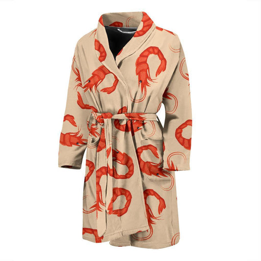 Prawn Pattern Print Design 02 Men Bathrobe-JORJUNE.COM
