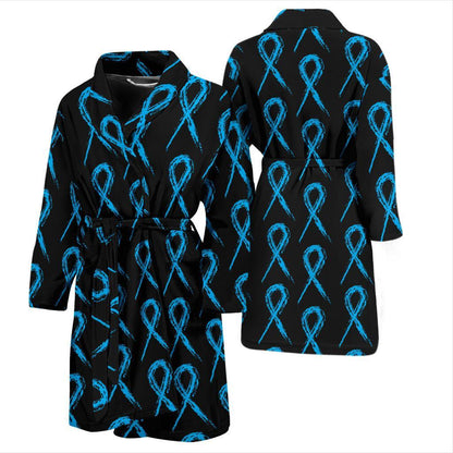 Prostate cancer Pattern Print Design A02 Men Bathrobe-JORJUNE.COM