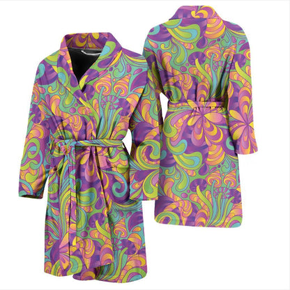 Psychedelic Mushroom Pattern Print Design A05 Men Bathrobe-JORJUNE.COM
