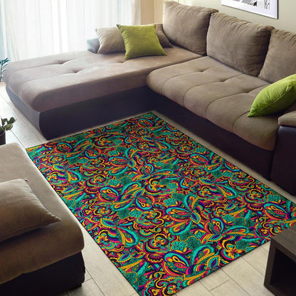 Psychedelic Trippy Floral Design Area Rugs-JTAMIGO.COM