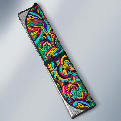 Psychedelic Trippy Floral Design Car Sun Shade For Windshield