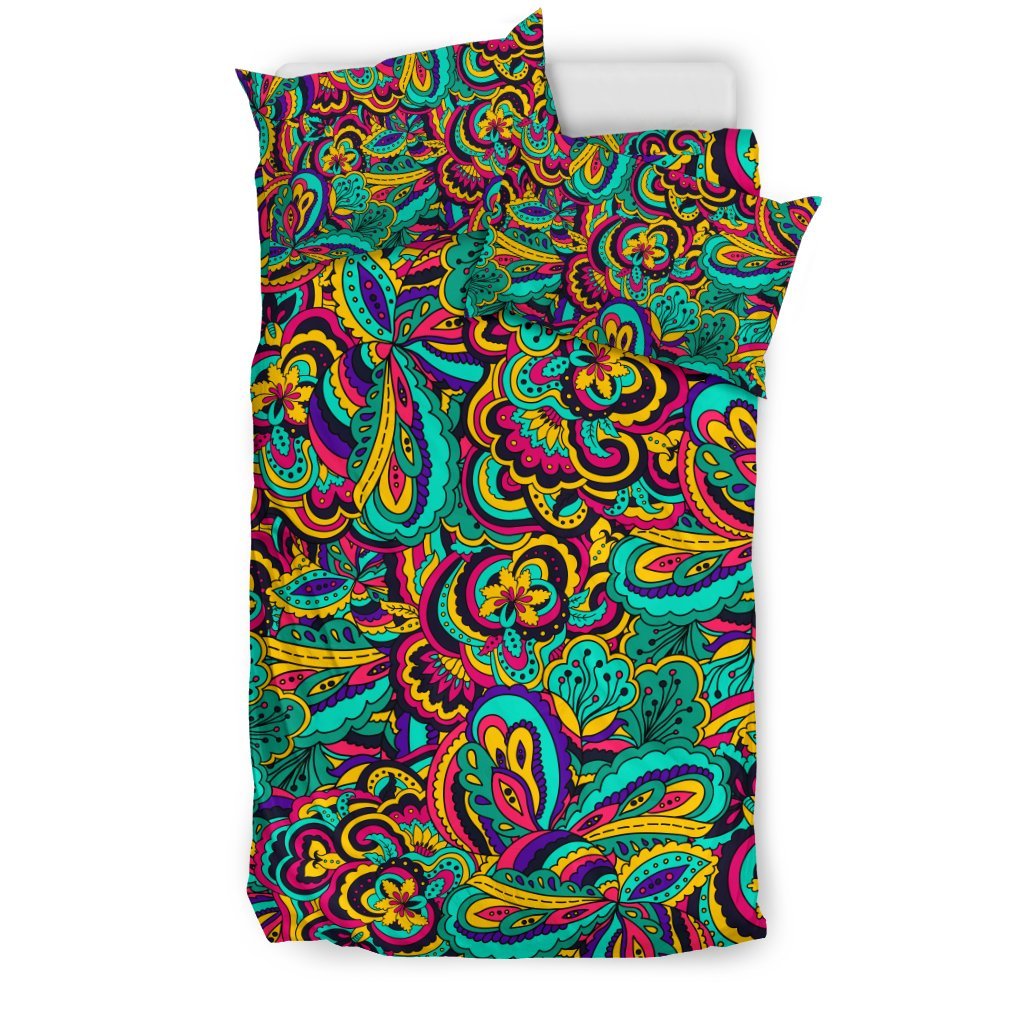 Psychedelic Trippy Floral Design Duvet Cover Bedding Set