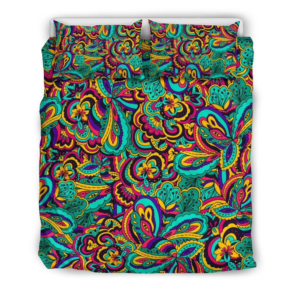 Psychedelic Trippy Floral Design Duvet Cover Bedding Set