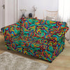 Psychedelic Trippy Floral Design Loveseat Slipcover-JTAMIGO.COM