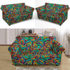 Psychedelic Trippy Floral Design Loveseat Slipcover-JTAMIGO.COM