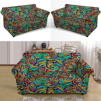 Psychedelic Trippy Floral Design Loveseat Slipcover-JTAMIGO.COM