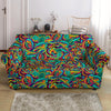 Psychedelic Trippy Floral Design Loveseat Slipcover-JTAMIGO.COM