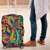 Psychedelic Trippy Floral Design Luggage Cover Protector