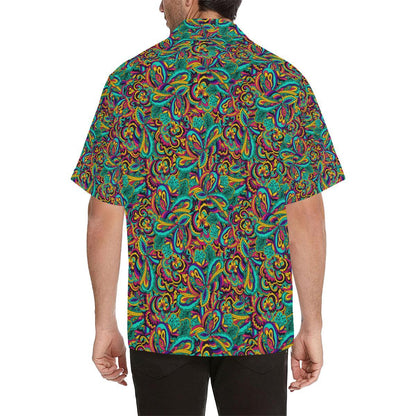 Psychedelic Trippy Floral Design Men Aloha Hawaiian Shirt