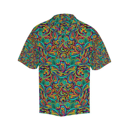 Psychedelic Trippy Floral Design Men Aloha Hawaiian Shirt