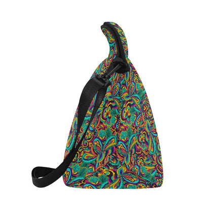 Psychedelic Trippy Floral Design Neoprene Lunch Bag (Model 1669)(Large)-JTAMIGO.COM