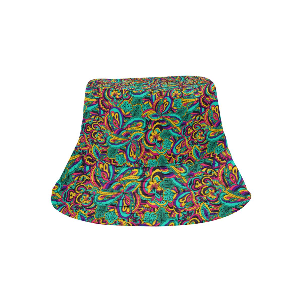 Psychedelic Trippy Floral Design Unisex Bucket Hat
