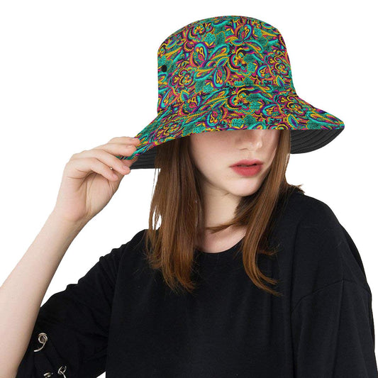 Psychedelic Trippy Floral Design Unisex Bucket Hat