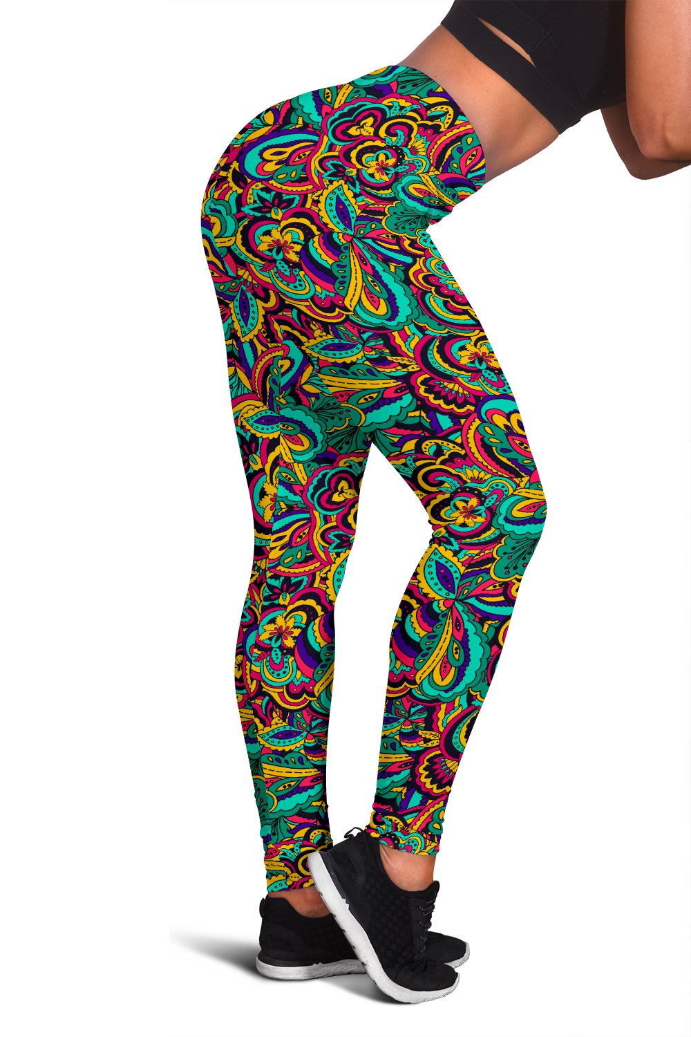 Psychedelic Trippy Floral Design Women Leggings