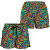 Psychedelic Trippy Floral Design Women Shorts-JTAMIGO.COM