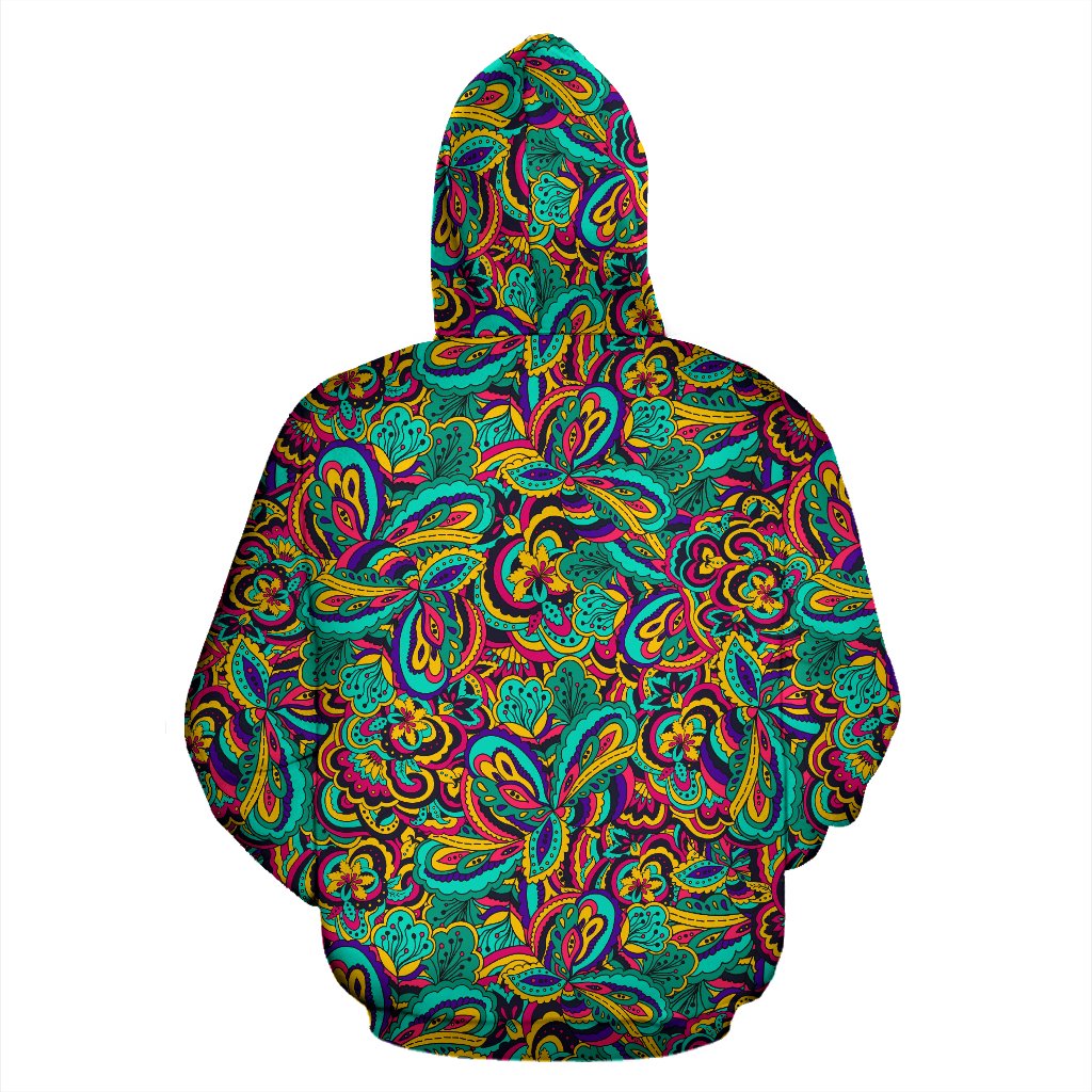 Psychedelic Trippy Floral Design Zip Up Hoodie