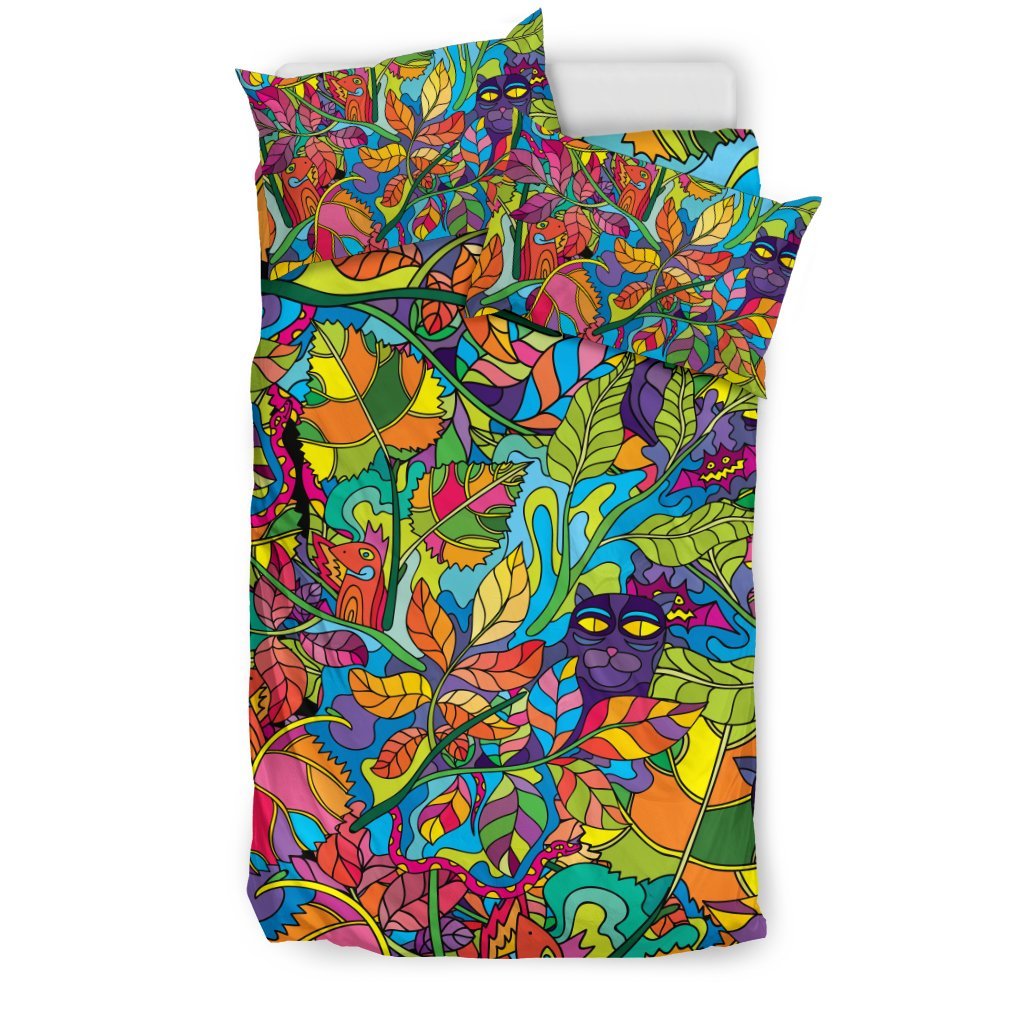 Psychedelic Trippy Flower Print Duvet Cover Bedding Set
