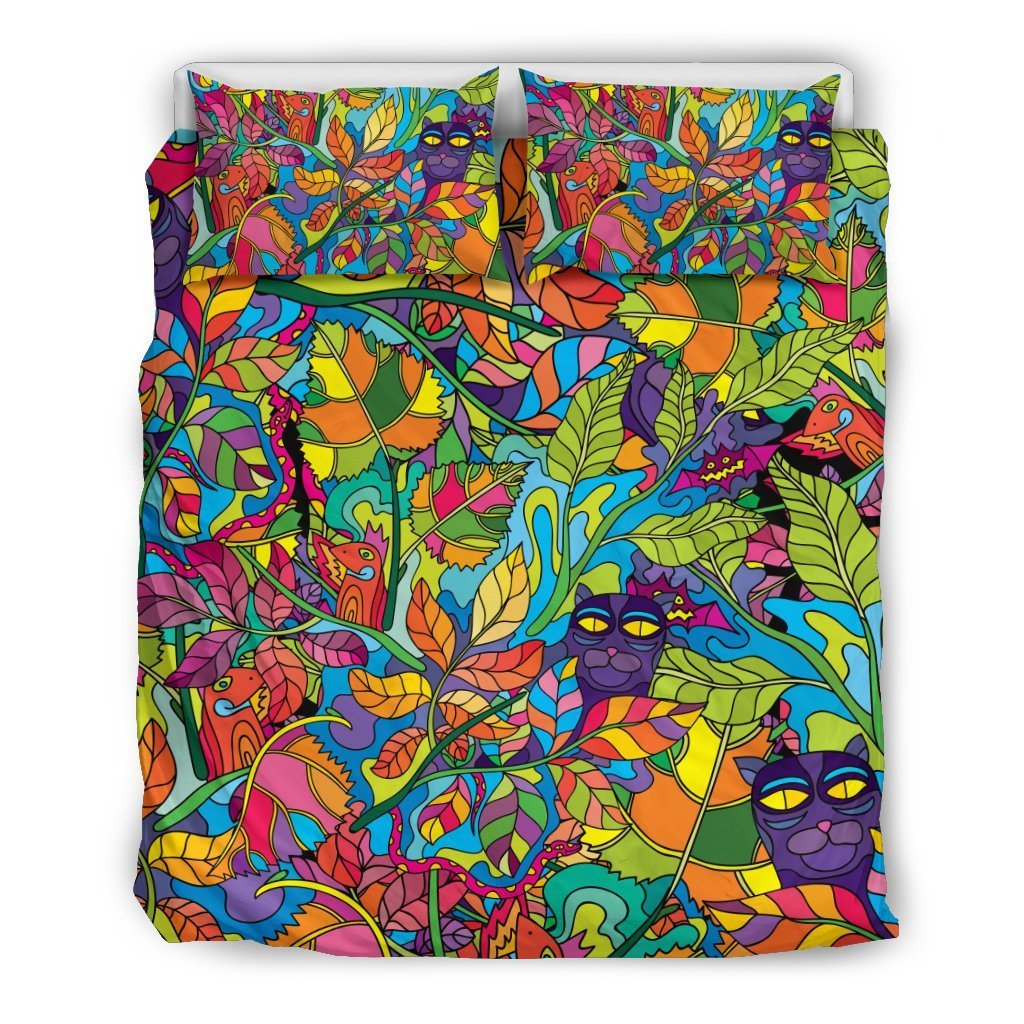 Psychedelic Trippy Flower Print Duvet Cover Bedding Set