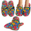 Psychedelic Trippy Flower Print House Slippers