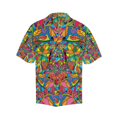 Psychedelic Trippy Flower Print Men Aloha Hawaiian Shirt