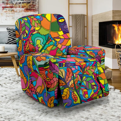 Psychedelic Trippy Flower Print Recliner Slipcover-JTAMIGO.COM