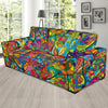 Psychedelic Trippy Flower Print Sofa Slipcover-JTAMIGO.COM