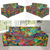 Psychedelic Trippy Flower Print Sofa Slipcover-JTAMIGO.COM