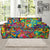 Psychedelic Trippy Flower Print Sofa Slipcover-JTAMIGO.COM