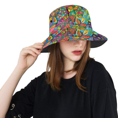 Psychedelic Trippy Flower Print Unisex Bucket Hat